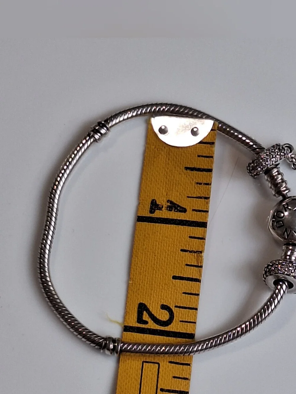 Authentic Pandora Heart Clasp Bracelet with Sparkling Pavé Safety Chain S925 ALE